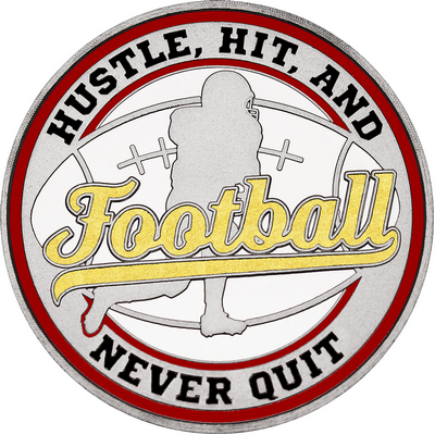 Gold "Football" with Maroon Outer Circular Borders